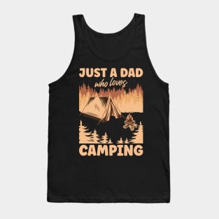 Copy of Just A Dad Who Loves Camping | Funny Brown Text Tank Top